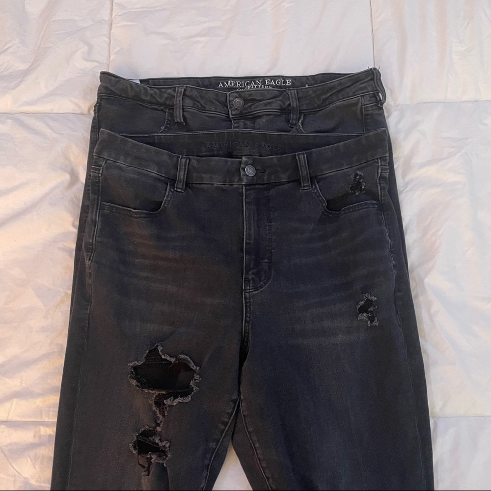 American Eagle Black Ripped Skinny Jeans/Size 18